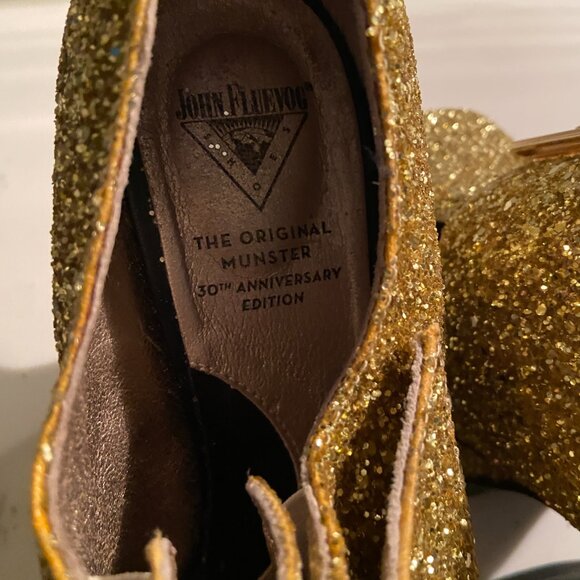 John Fluevog Gold Mega Munster Original Baroque Platform Heels - Picture 14 of 17